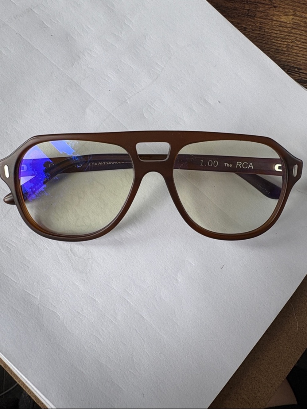 RCA Brown Caddis Readers.  Lens magnification 1.00